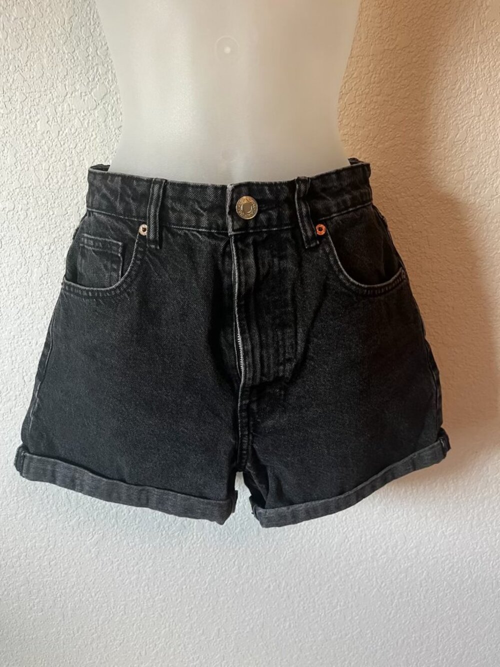 Zara Black Denim Shorts 4